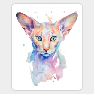 watercolor Oriental Shorthair Cat Magnet